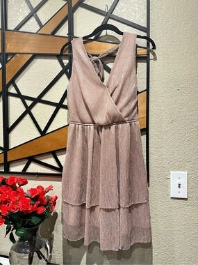 CROPP Wrap Midi Dress in light brown Small